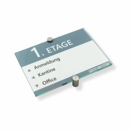 Türschild VITRUM K , Glasschild, Büroschild, Doppelglasschild